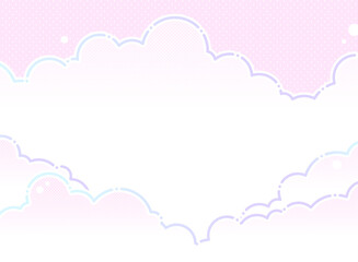 雲のポップな背景イラスト