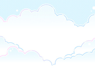 雲のポップな背景イラスト