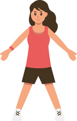Fototapeta na wymiar Warmup Female Workout Illustration Vector