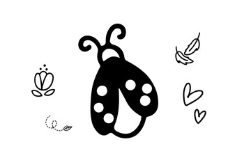 Ladybu Icon Illustration design. Bug Icon on isolated background.