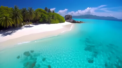 Fototapeta na wymiar AI Generated of magic very beautiful paradise beach you've ever seen