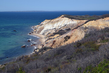 Aquinnah Cliffs seen from the Overlook on Martha's Vineyard island