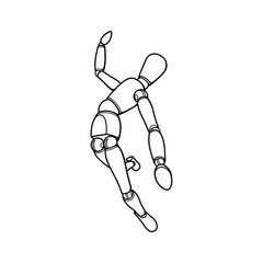 Black lines figures in various postures.