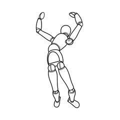 Black lines figures in various postures.