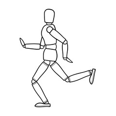 Black lines figures in various postures.