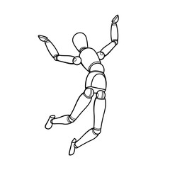 Black lines figures in various postures.