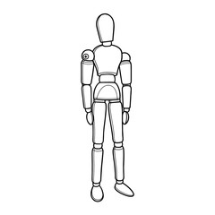 Black lines figures in various postures.