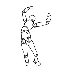 Black lines figures in various postures.