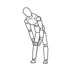 Black lines figures in various postures.