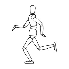 Black lines figures in various postures.