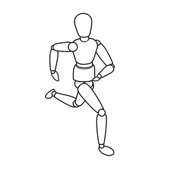 Black lines figures in various postures.