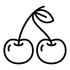 cherry fruit icon on transparent background
