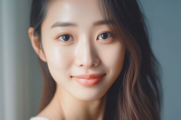 Naklejka premium 室内でのアジア人の女性ポートレート