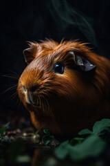 Portrait of Guinea Pig Dramatic and Cinematic Lighting Photography, Generative AI