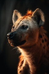 Portrait of Hyena Dramatic and Cinematic Lighting Photography, Generative AI