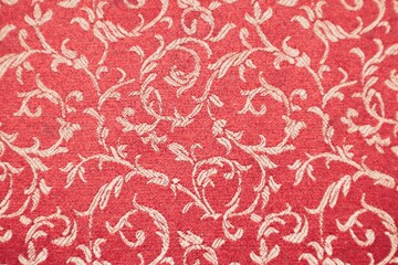 Fototapeta premium Red background with gold floral ornament