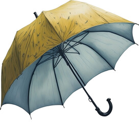 yellow umbrella line icon