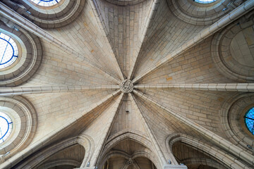 Ribbed ceiling in the basilica-cathedral of Soissons, dedicated to Saint Gervais and Saint Protais...