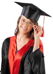 Portrait of a Smiling Female Graduate