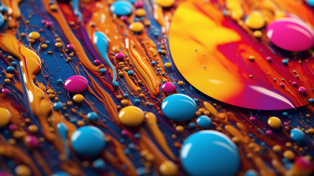 Generative AI, Gravity's Dance: A Symphony of Falling Paint Droplets