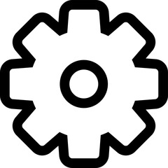 設定・歯車のシンプルなピクトグラムアイコン