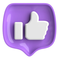 Like icon. Like button. 3D illustration.