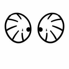 doodle eyes expression cartoon on white background