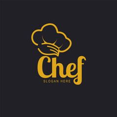 chef hat logo and icon vector design template