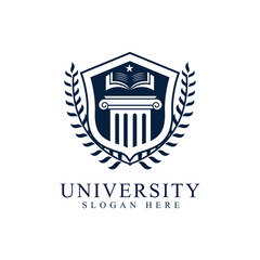 University college school badge logo design vector image. Education badge logo design. University high school emblem