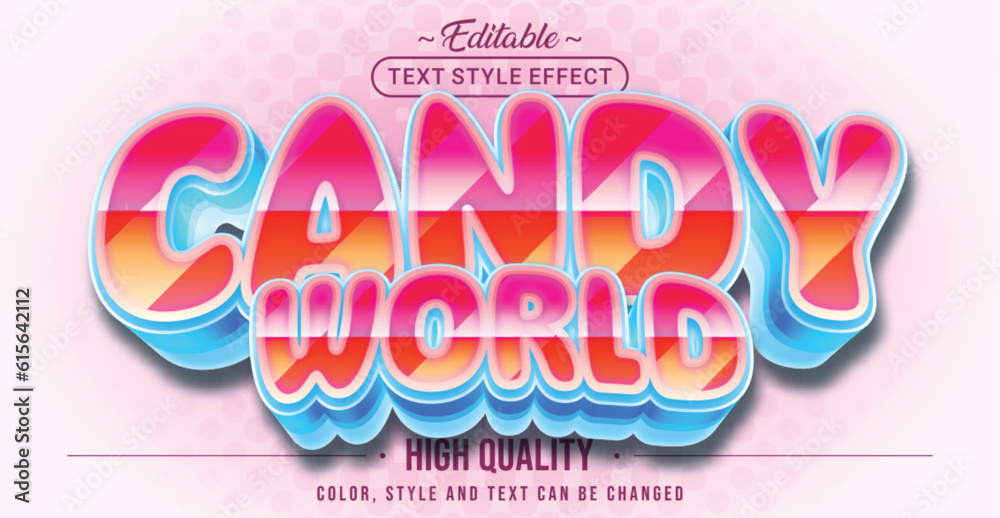 Poster Editable text style effect - Candy World text style theme.