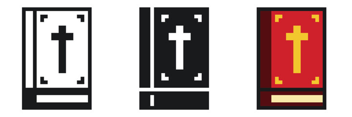 Pixel Art Icon Set of Bible Book Variants