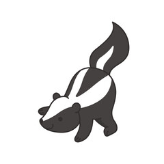 Obraz premium Skunk icon in flat style. Skunk vector illustration on white isolated background. Skunk business concept.