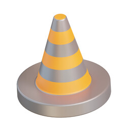 3d illustration traffic cone