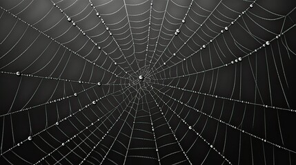 Obraz premium close-up of the complex structure of a spider's web, detailed and realistic, generative ai