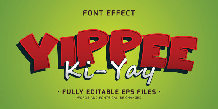 yippee font effect. editable text effect