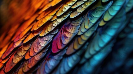 macro shot of butterfly wing showcasing intricate patterns, detailed and realistic, generative ai