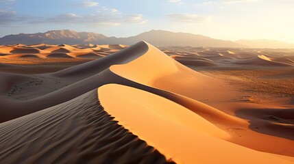 Fototapeta na wymiar undulating sand dunes, detailed and realistic, generative ai