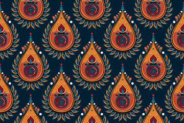 Paisley ethnic patterns design floral pattern with paisley and indian flower motifs. damask style pattern for textil and decoration