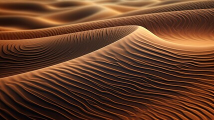 close-up of ripples of a sand dune in a desert, detailed and realistic, generative ai