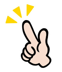 指さし　アイコン　記号　サイン タッチ　ワンポイント	手　イラスト
