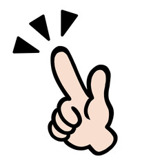 指さし　アイコン　記号　サイン タッチ　ワンポイント　手　イラスト