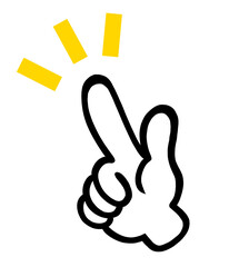 指さし　アイコン　記号　サイン タッチ　ワンポイント　手　イラスト