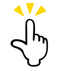 指さし　アイコン　記号　サイン タッチ　ワンポイント	
