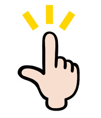 指さし　アイコン　記号　サイン タッチ　ワンポイント