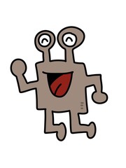 cute monster cartoon on white background