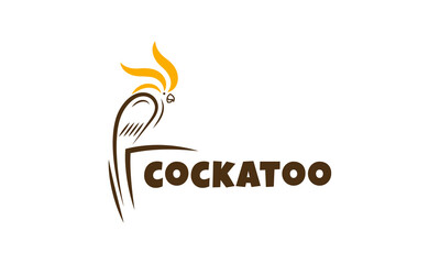 Cockatoo outline line art logo vector design

