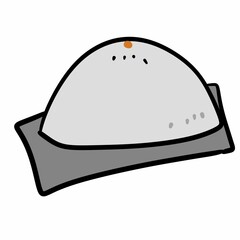 Steamed Bun on white background.