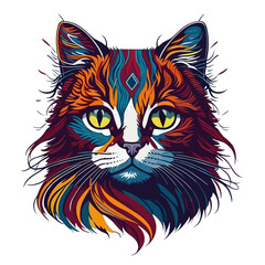 Cat Face Vector Illustration Expressive and Captivating