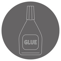 モノクロのイラストマーク_接着剤