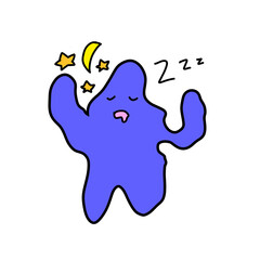 The purple monster is sleeping